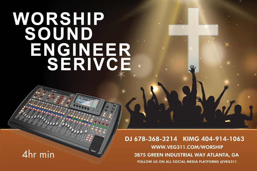 Atlanta Worship Sound Engineer for church Sunday mornings
